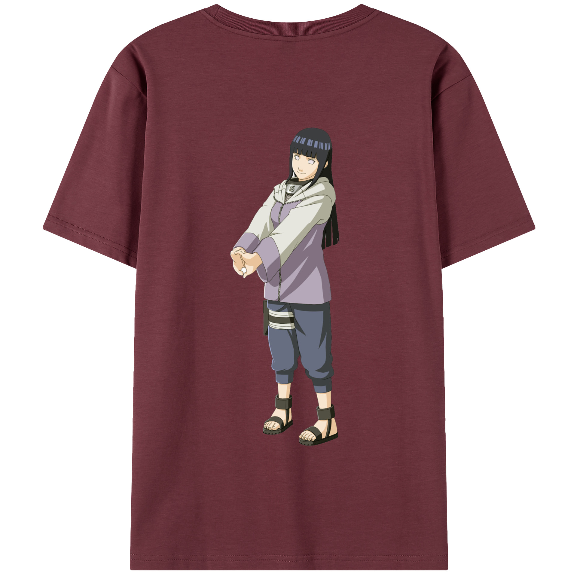 （画像用） NARUTO -ナルト- 日向ヒナタ Hyūga Hinata 綿100％半袖Tシャツ（背面プリント）